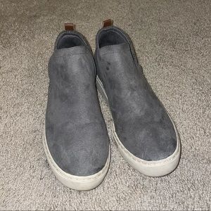 Gray suede shoes
